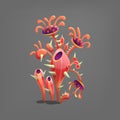 Funny colorful fantasy alien plants. Royalty Free Stock Photo