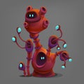 Funny colorful fantasy alien plants.