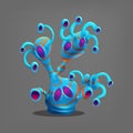 Funny colorful fantasy alien plants.