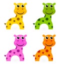 Funny colorful giraffe set Royalty Free Stock Photo