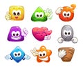 Funny colorful glossy shape characters
