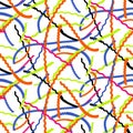 Funny colorful line of doodle seamless confetti pattern Royalty Free Stock Photo