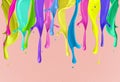 Funny kids background with colorful paint splash. Best layout for poster or presentation with place for your text. Royalty Free Stock Photo