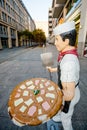 Funny commercial - pizza man statue, Berlin, Germany