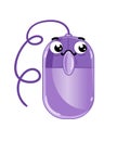 Funny computer mouse with cable cartoon character