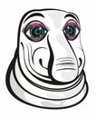 Cute Homunculus Loxodontus drawing for your design on white background. Funny concept design