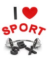 Funny concept `I love sport`