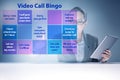 Funny concept with video call bingo