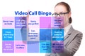 Funny concept with video call bingo