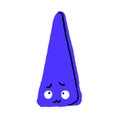 Funny confused geometry character. Embarrassed geometric shape emoji with upset emotions, expressions on face. Triangle