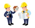 Funny construction engineer and architect Royalty Free Stock Photo