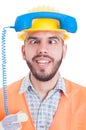 Funny contact person of construction company