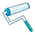 Funny and cool blue roller paint brush