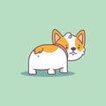 Corgi butt vector cartoon flat character