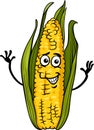 Funny corn on the cob cartoon illustration