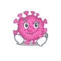 Funny corona virus organic mascot character showing confident gesture