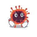 Funny corona virus zone mascot character showing confident gesture