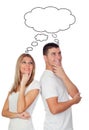 Funny couple thinking isolated Royalty Free Stock Photo