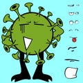 Funny Covid19 virus cartoon expressions collection set