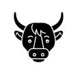 Funny cow black icon, vector sign on isolated background. Funny cow concept symbol, illustration Royalty Free Stock Photo