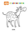 Funny cow or calf coloring book. Farm animals Royalty Free Stock Photo