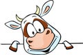 Funny cow cartoon peeking out Royalty Free Stock Photo