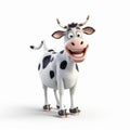 Funny Cow 3d Rendering With Big Ears And Funny Smile