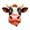 Funny Cow Face Clipart Sublimation on white background
