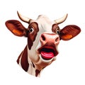 Funny Cow Face Clipart Sublimation on white background