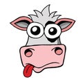Funny cow head vector