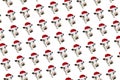 Funny cow isolated in Christmas hat pattern Royalty Free Stock Photo