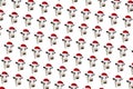 Funny cow isolated in Christmas hat pattern Royalty Free Stock Photo