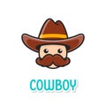 Funny cowboy face with hat Royalty Free Stock Photo