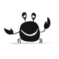 Funny crab, black silhouette for your design