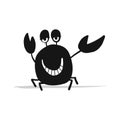 Funny crab, black silhouette for your design