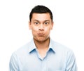 Funny crazy face man mixed race latino Royalty Free Stock Photo
