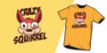 Funny crazy squirrel head cartoon mascot