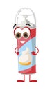 Funny Cream Bottle with eyes on white background, funny products series