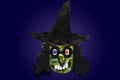 Funny and creepy Halloween witch, created with photo collage