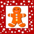 Funny Cristmas cookie with red frame