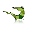 Funny crocodile for your design