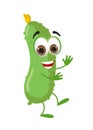 Funny Cucumber with eyes on white background