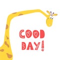 Positive giraffe card wish You a good day