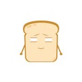 Funny cute bread character. Vector flat bread character feel Confused. isolated on white background. Bread character concept