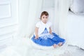 Little girl in bright room Royalty Free Stock Photo