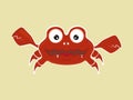 Funny cute cartoon crab vector illustration Royalty Free Stock Photo