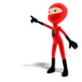 Funny and cute cartoon hero with mask