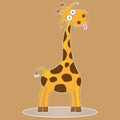 Funny cute character cartoon giraffe vector kid illustration wild safari animal