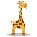 Funny cute character cartoon giraffe vector kid illustration wild safari animal Royalty Free Stock Photo