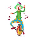 Funny, cute colorful clown